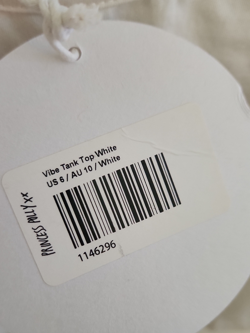 New With Tags Princess Polly Vibe Crop Tank Top - White Size 6 - Picture 4 of 6